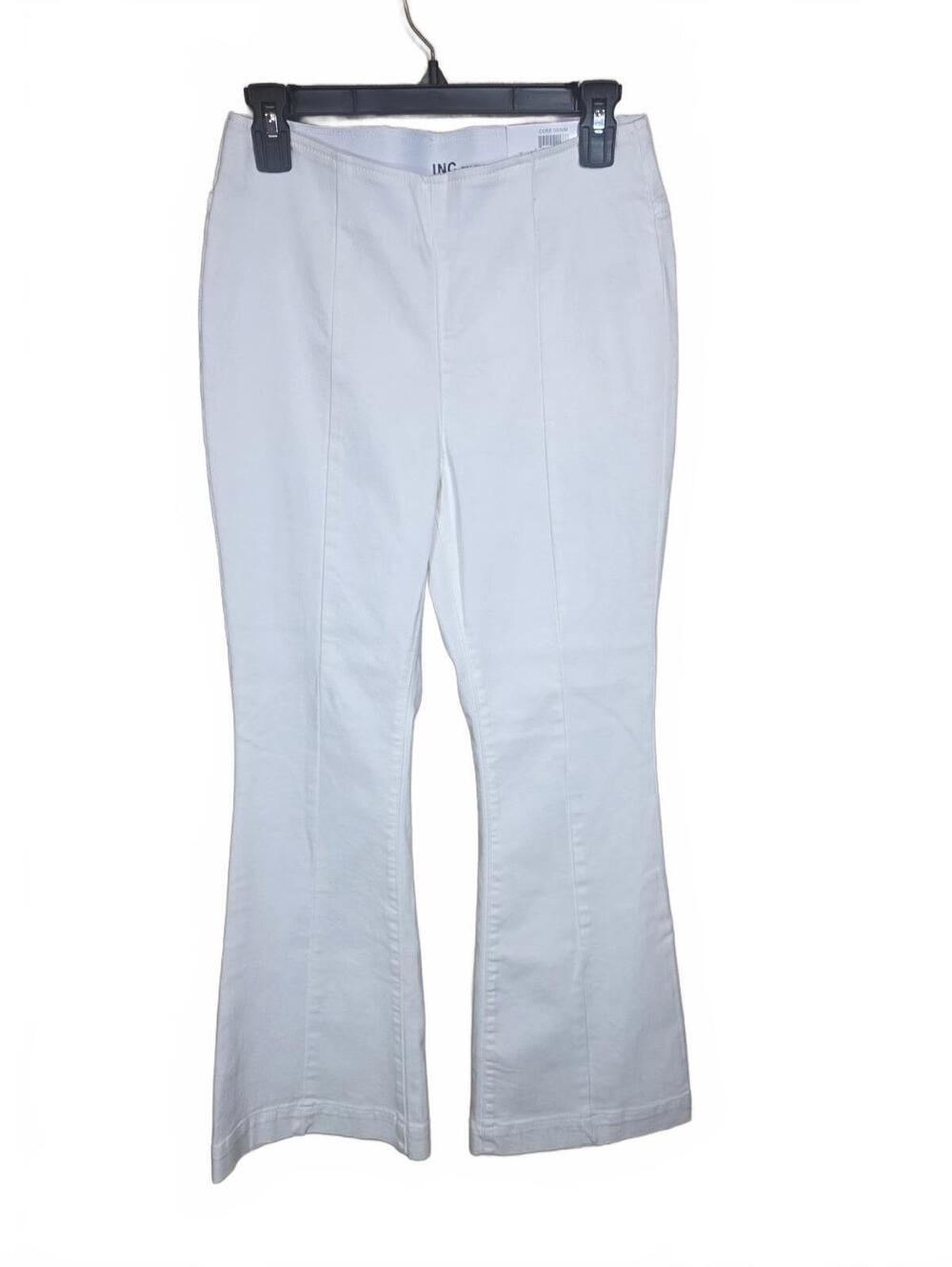 I.N.C International Concepts Petite High Rise Seamed Flare Pants Bright White 6P